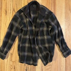 Pendleton Men's Wool Dark Plaid Shirt Jacket